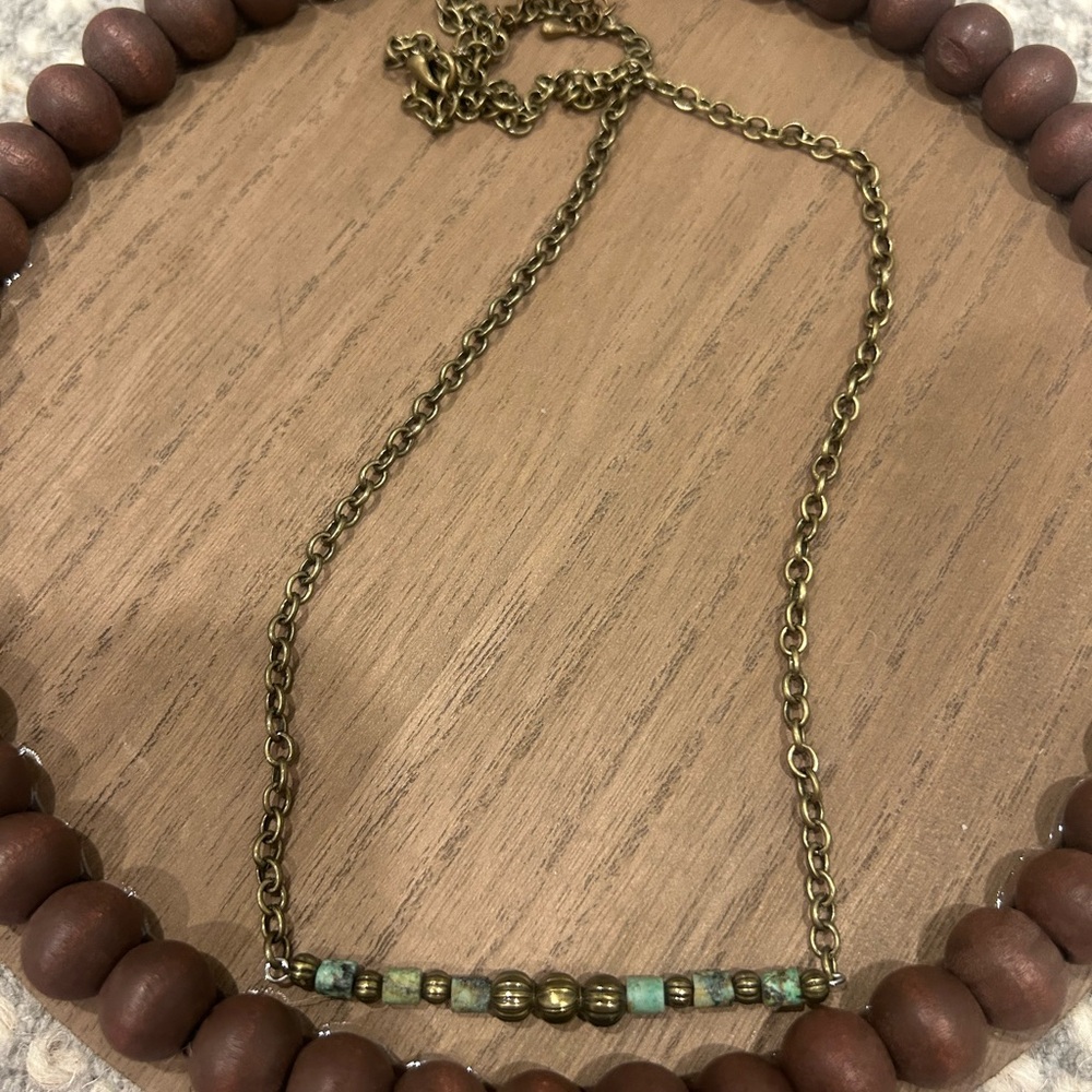 Turquoise Jasper bar Necklace